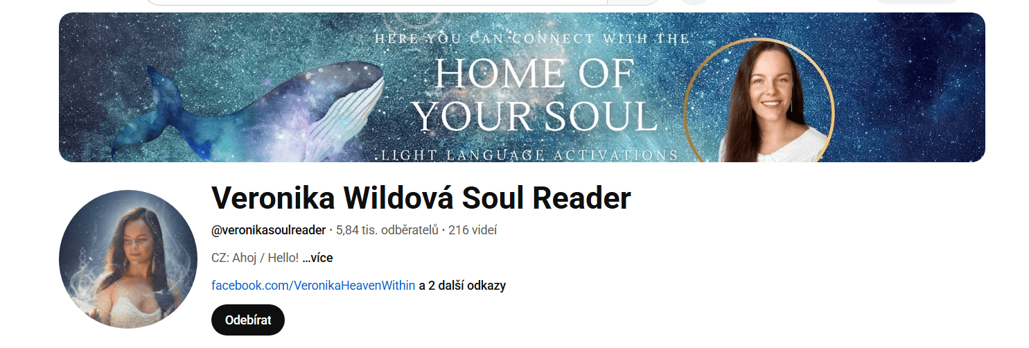 YouTube kanál Veronika Wildová Soulreader